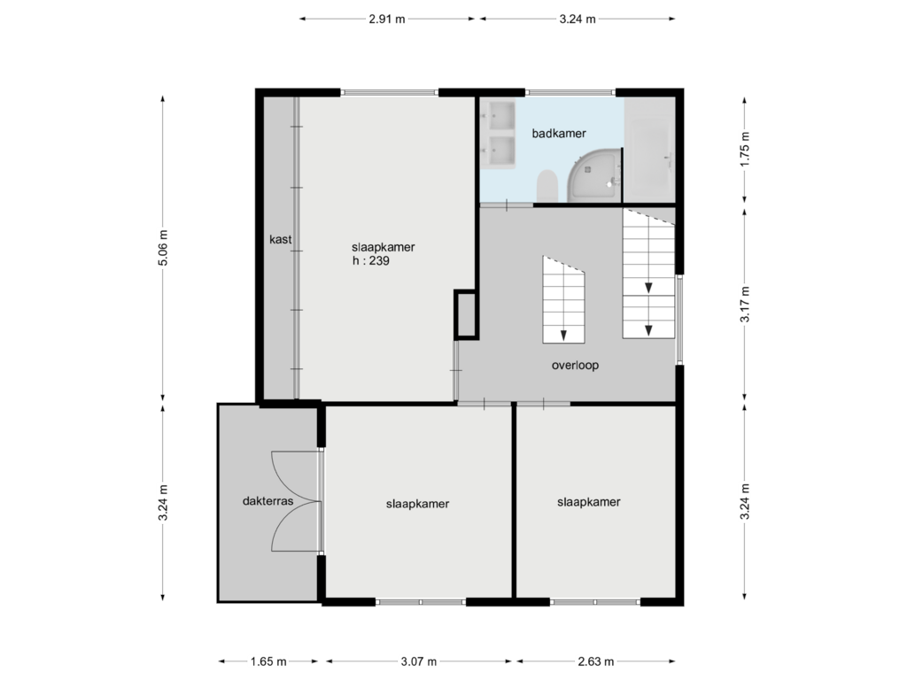 Bekijk plattegrond van 1e verdieping van 't Haantje 6