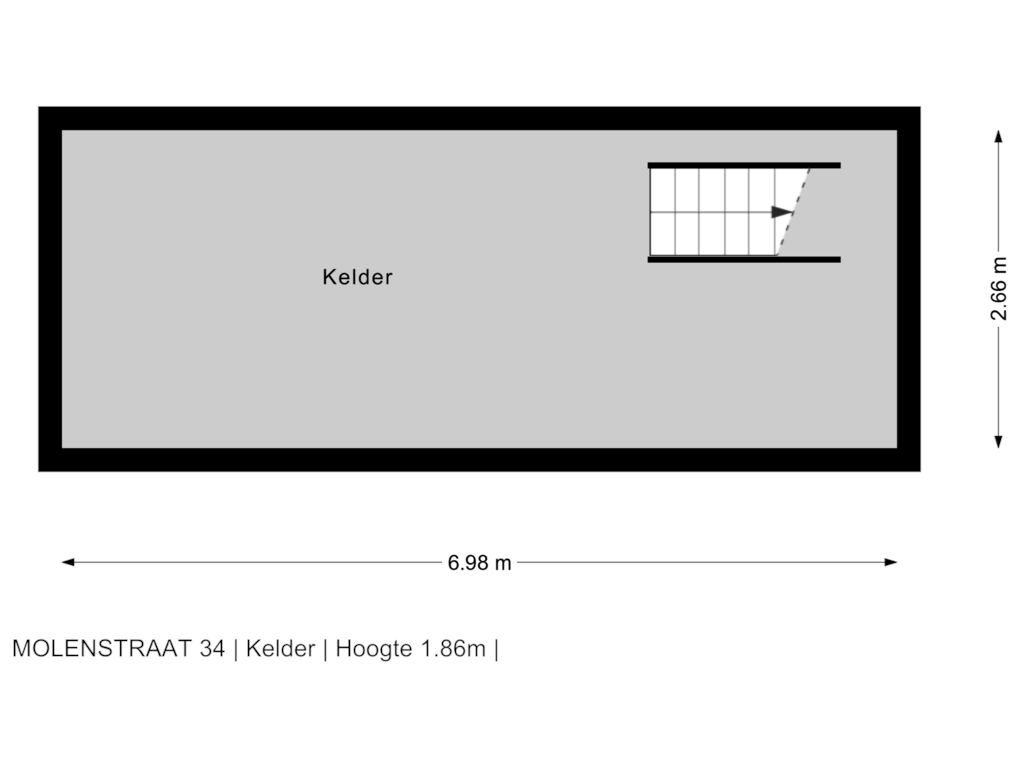 Bekijk plattegrond van Kelder van Molenstraat 34