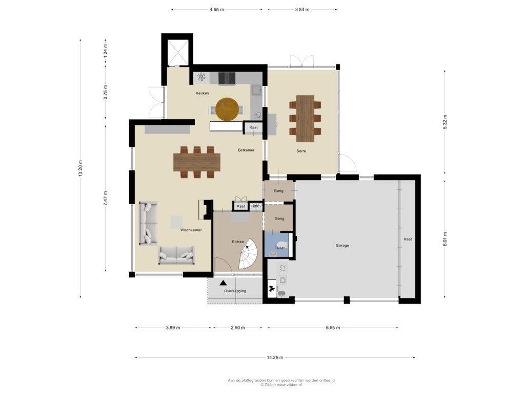 Bekijk plattegrond van Begane Grond van De Hoef 7-A