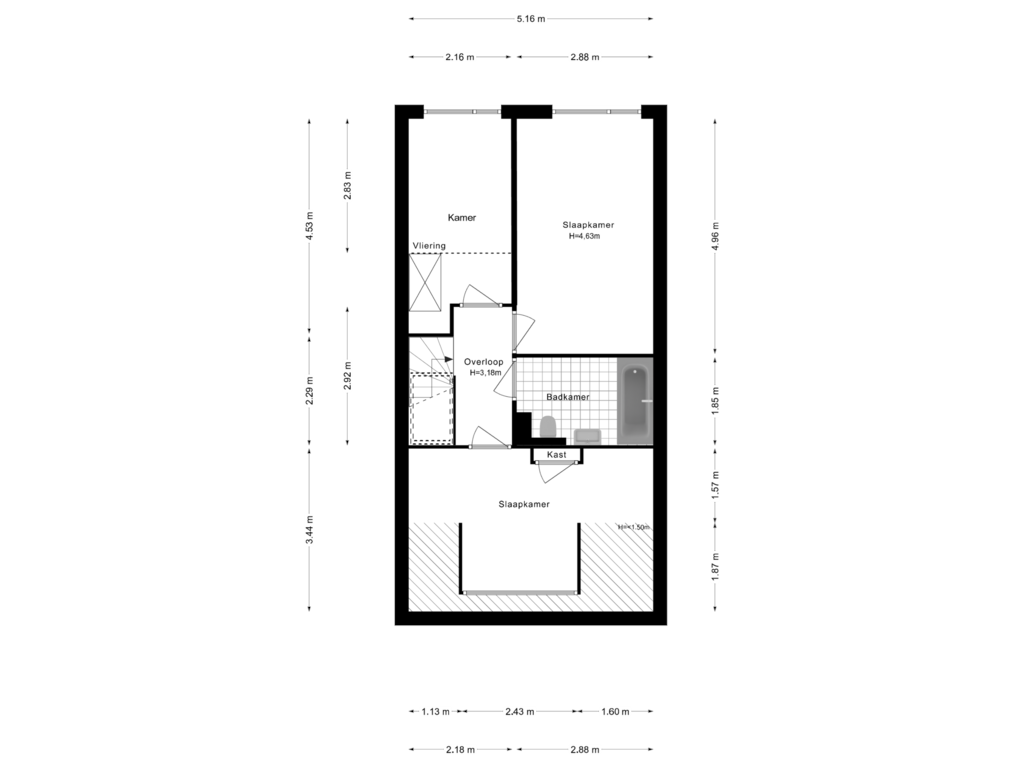 Bekijk plattegrond van 2e Verdieping van Groenlandstraat 18