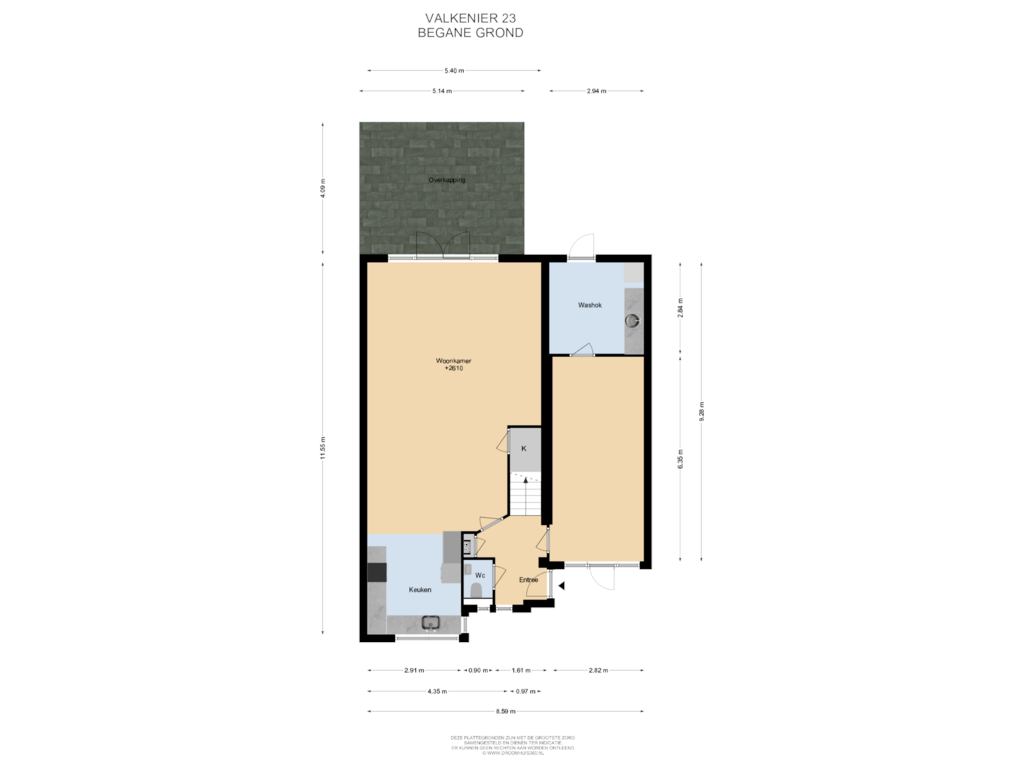 Bekijk plattegrond van Begane grond van Valkenier 23