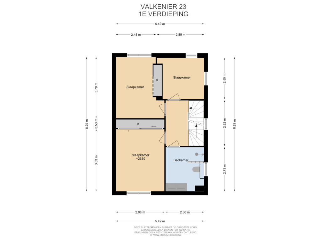 Bekijk plattegrond van 1E Verdieping van Valkenier 23