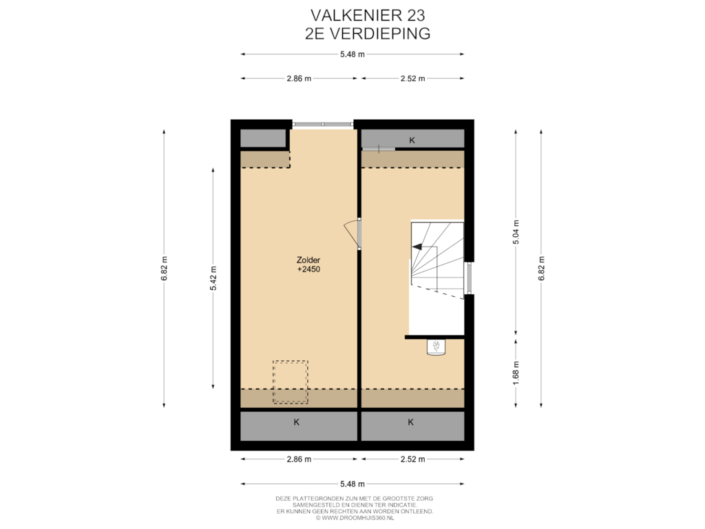 Bekijk plattegrond van 2E Verdieping van Valkenier 23