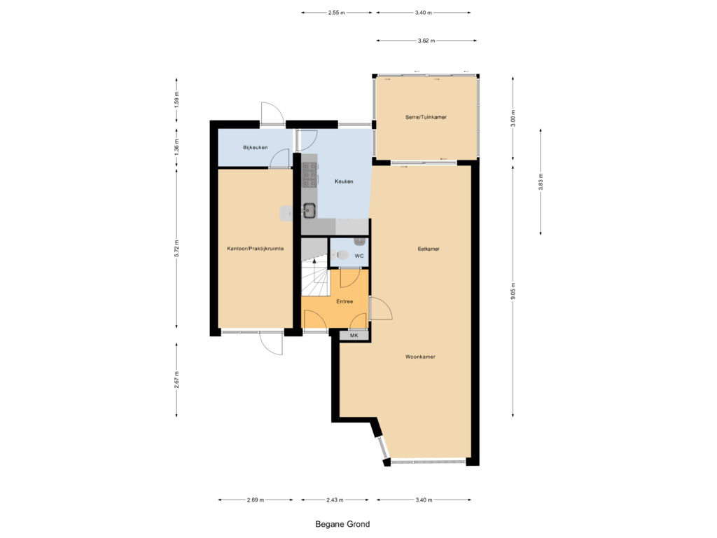 Bekijk plattegrond van Begane Grond van Nielingen 21