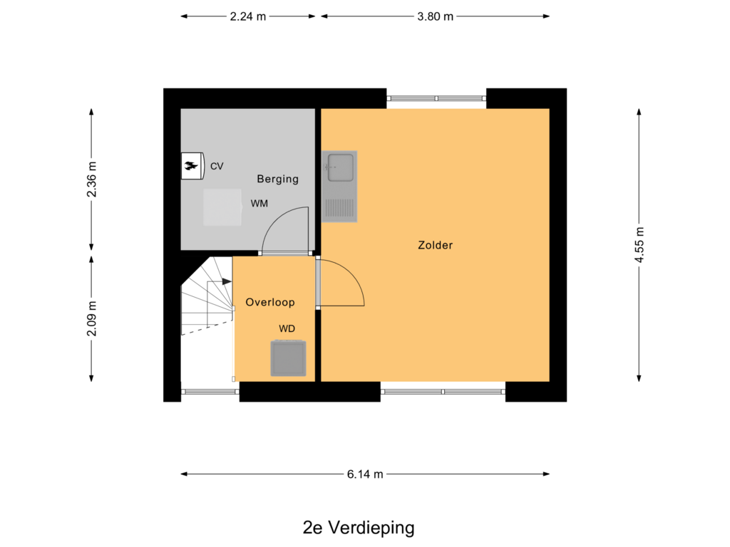 Bekijk plattegrond van 2e Verdieping van Nielingen 21