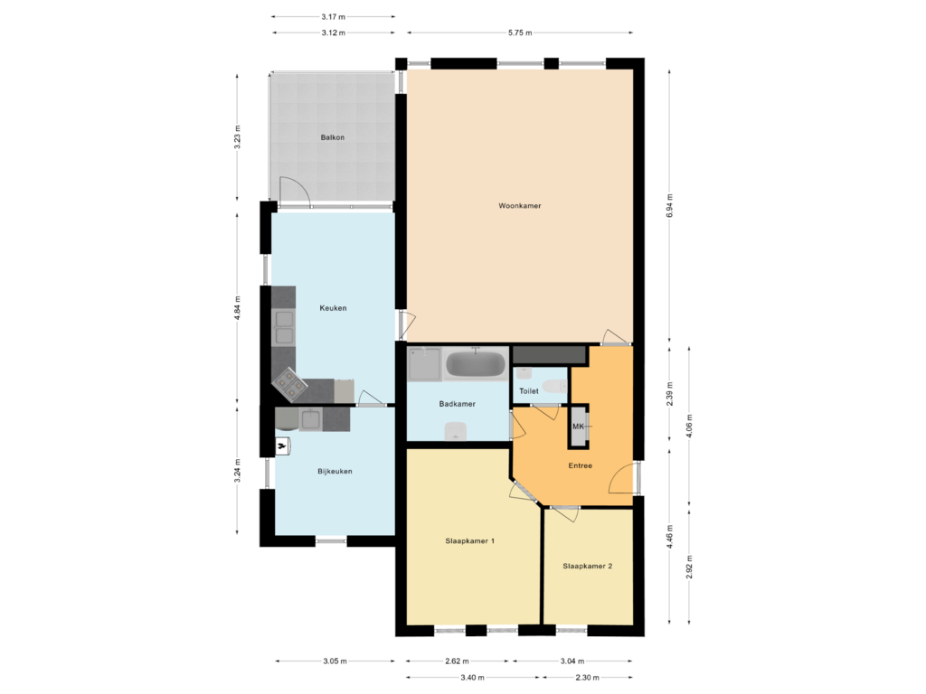 Bekijk plattegrond van Appartement van Borchmolendijk 25-A