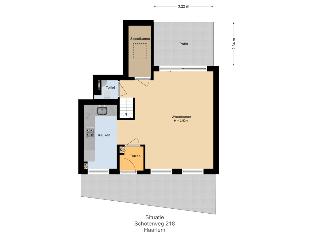 View floorplan of Situatie of Schoterweg 218