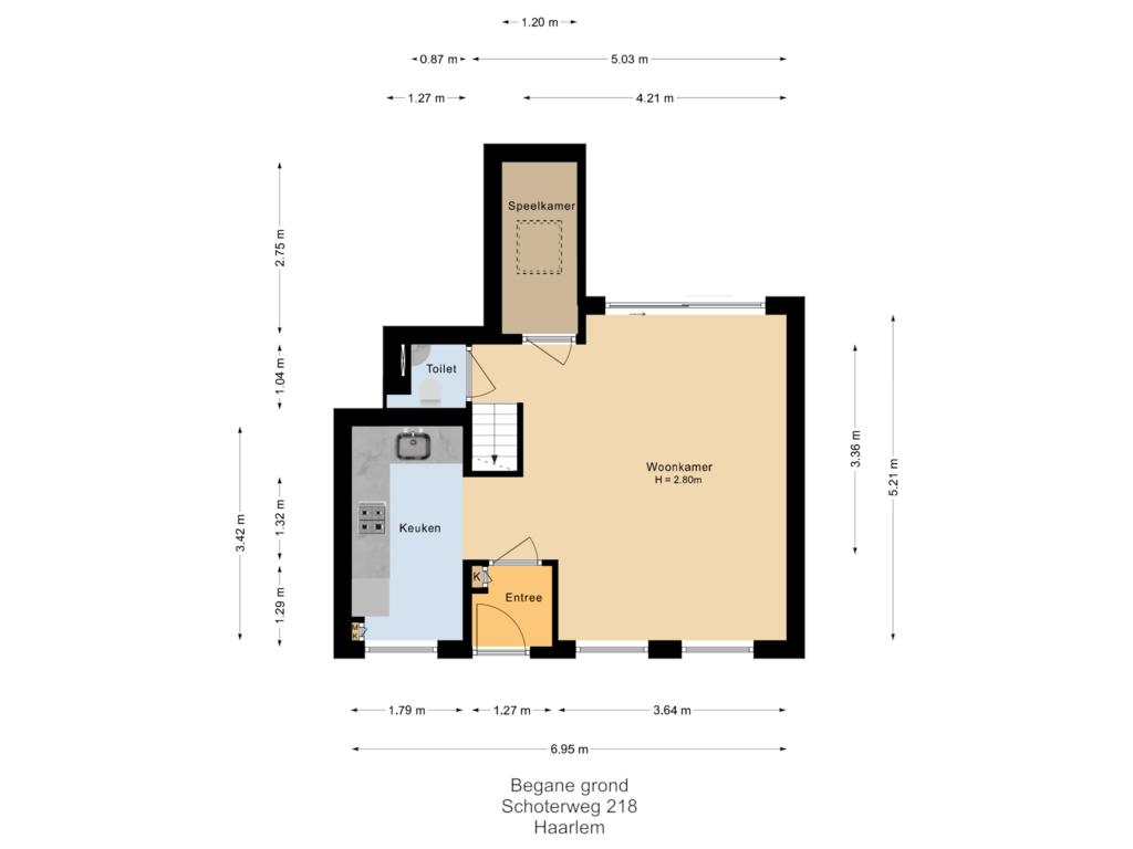 View floorplan of Begane grond of Schoterweg 218