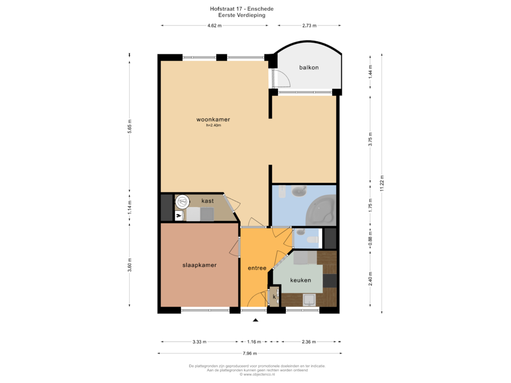 View floorplan of Eerste Verdipeing of Hofstraat 17