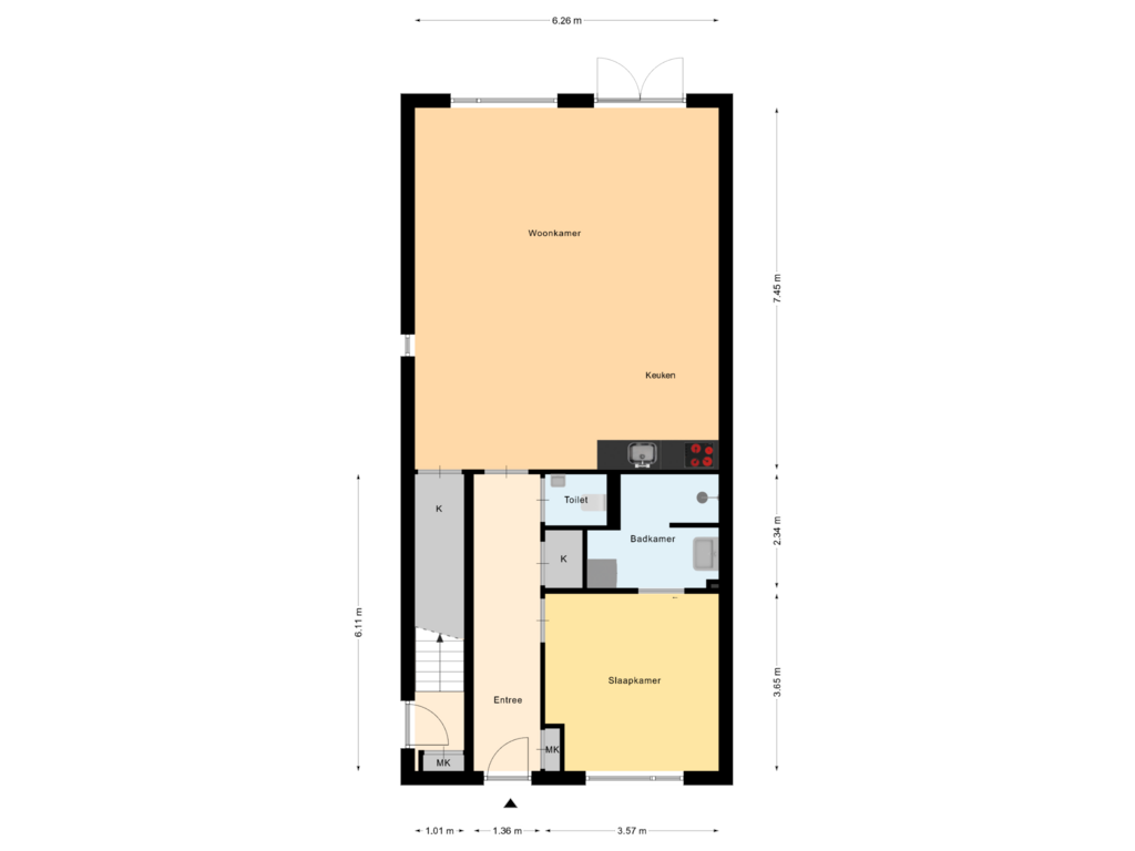 Bekijk plattegrond van Verdieping van Veldzicht 1-A