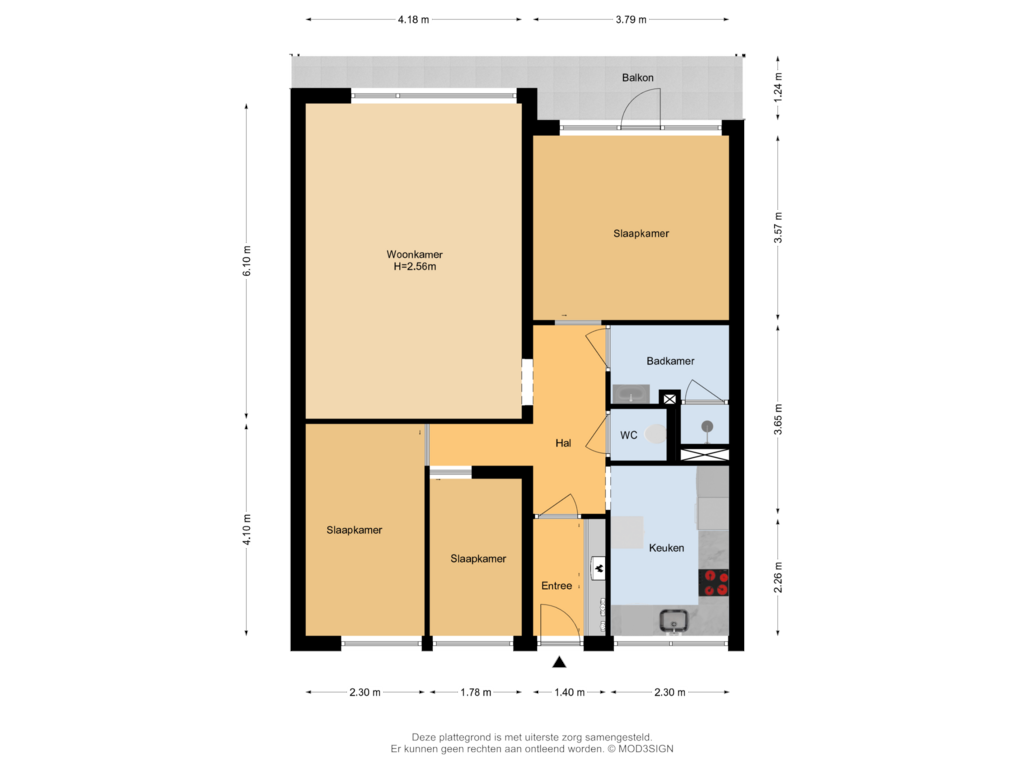 Bekijk plattegrond van Appartement van Dellaertlaan 171