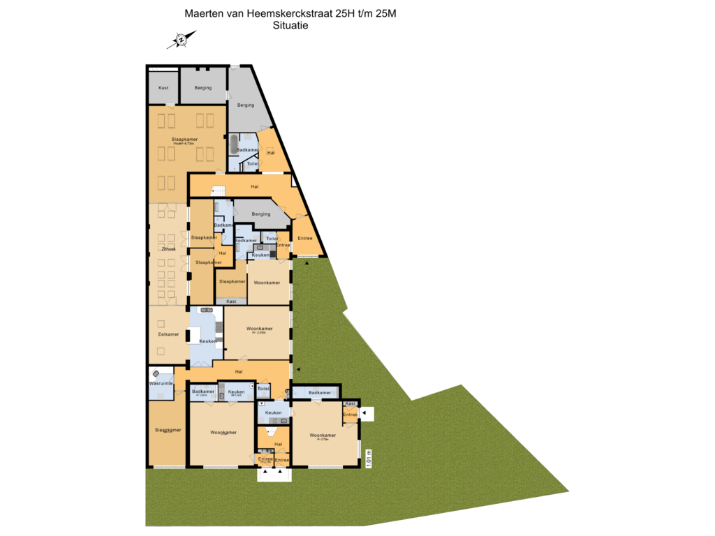 View floorplan of Begane Grond Tuin of Maerten van Heemskerckstraat 25-M