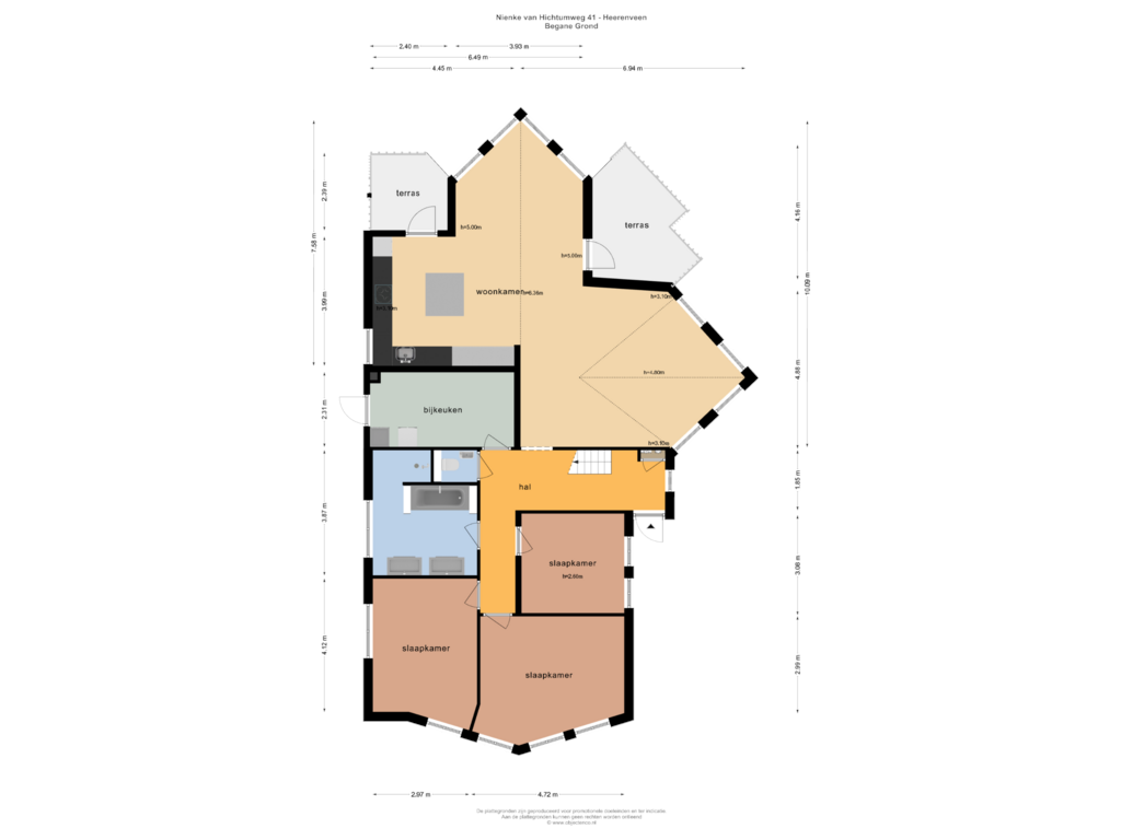 View floorplan of Begane Grond of Nienke van Hichtumweg 41