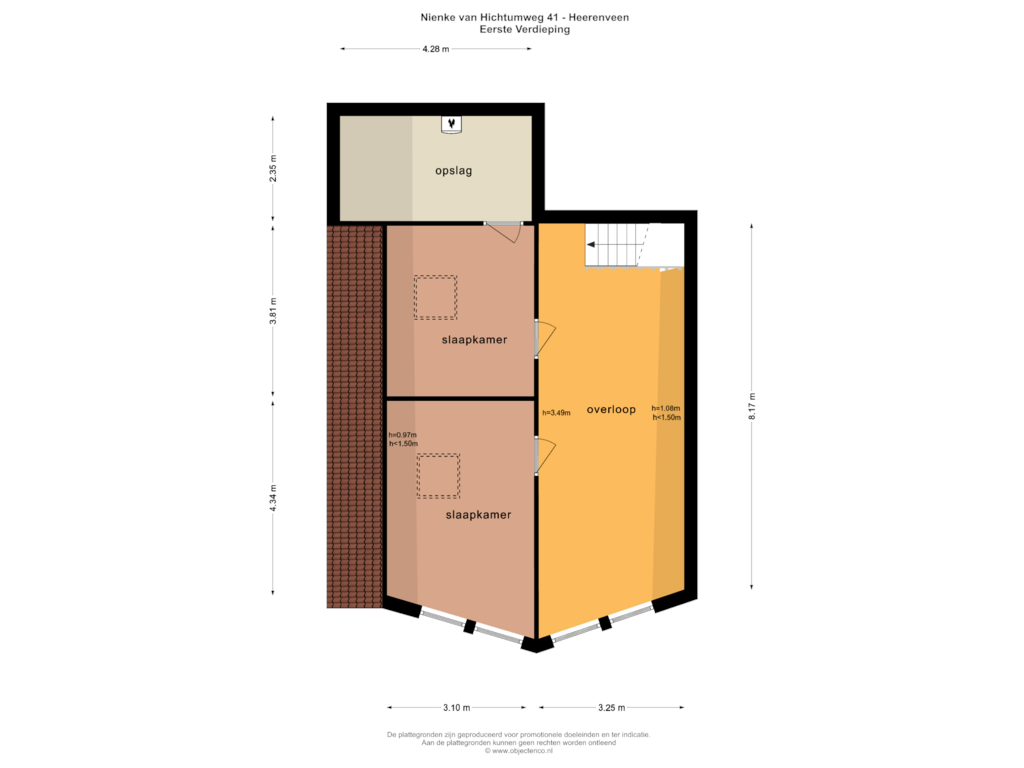 View floorplan of Eerste Verdieping of Nienke van Hichtumweg 41