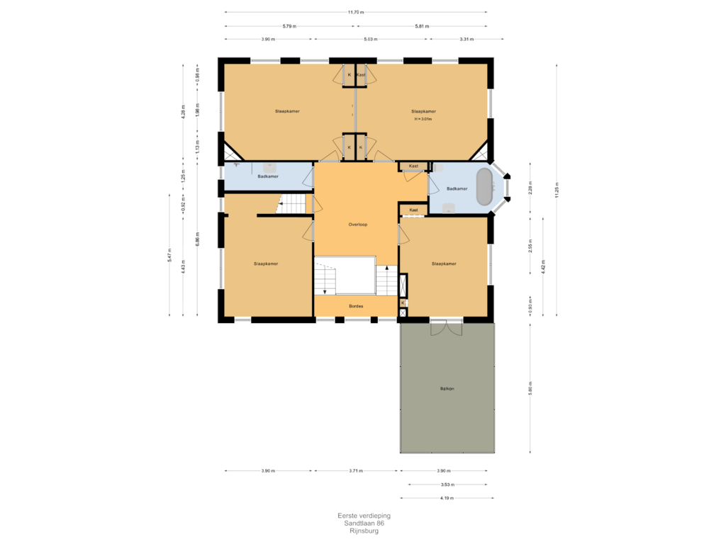 Bekijk plattegrond van Eerste verdieping van Sandtlaan 86