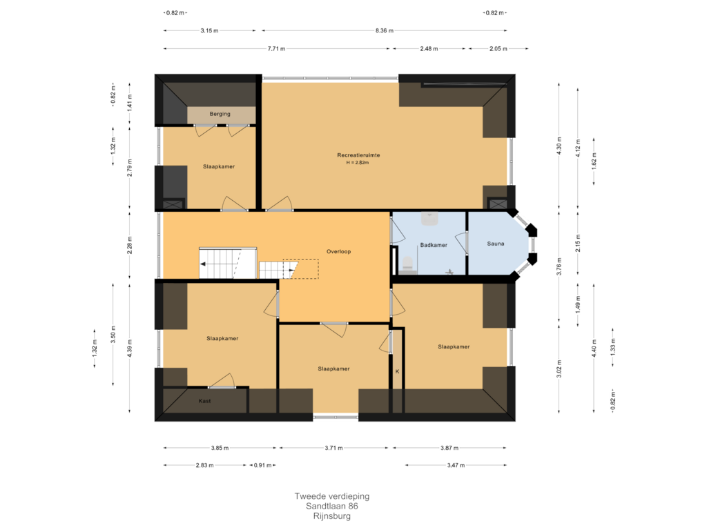 Bekijk plattegrond van Tweede verdieping van Sandtlaan 86