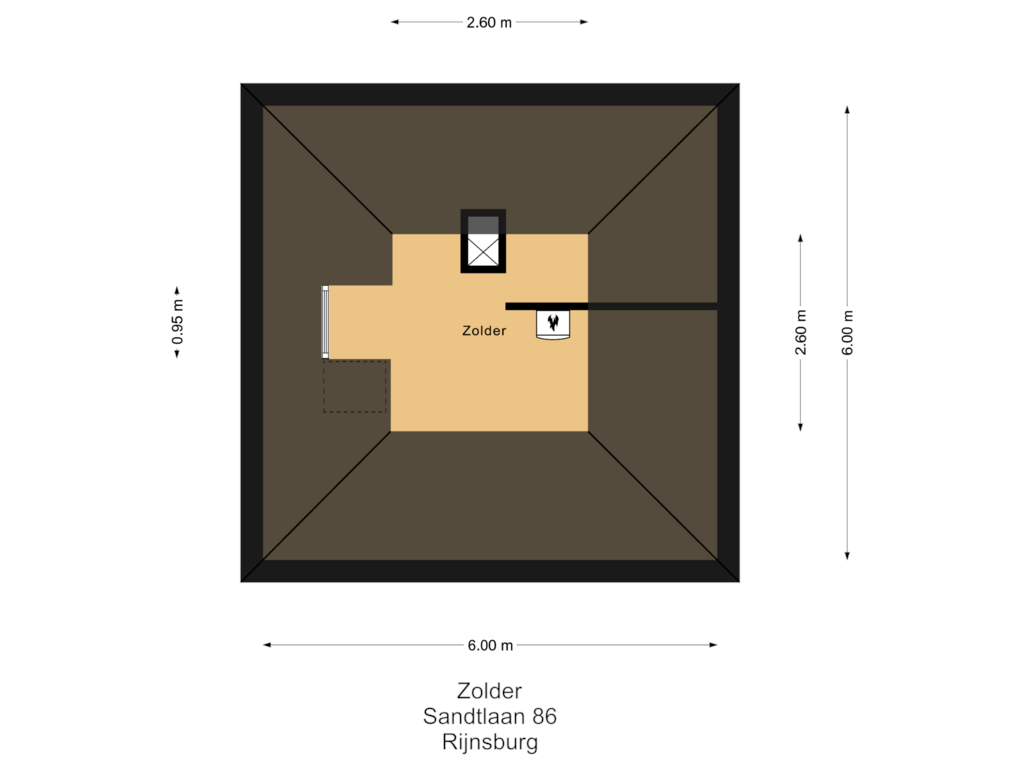Bekijk plattegrond van Zolder van Sandtlaan 86