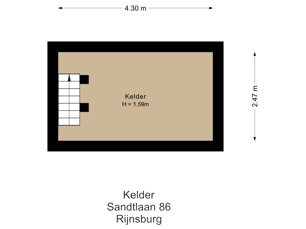 Bekijk plattegrond van Kelder van Sandtlaan 86