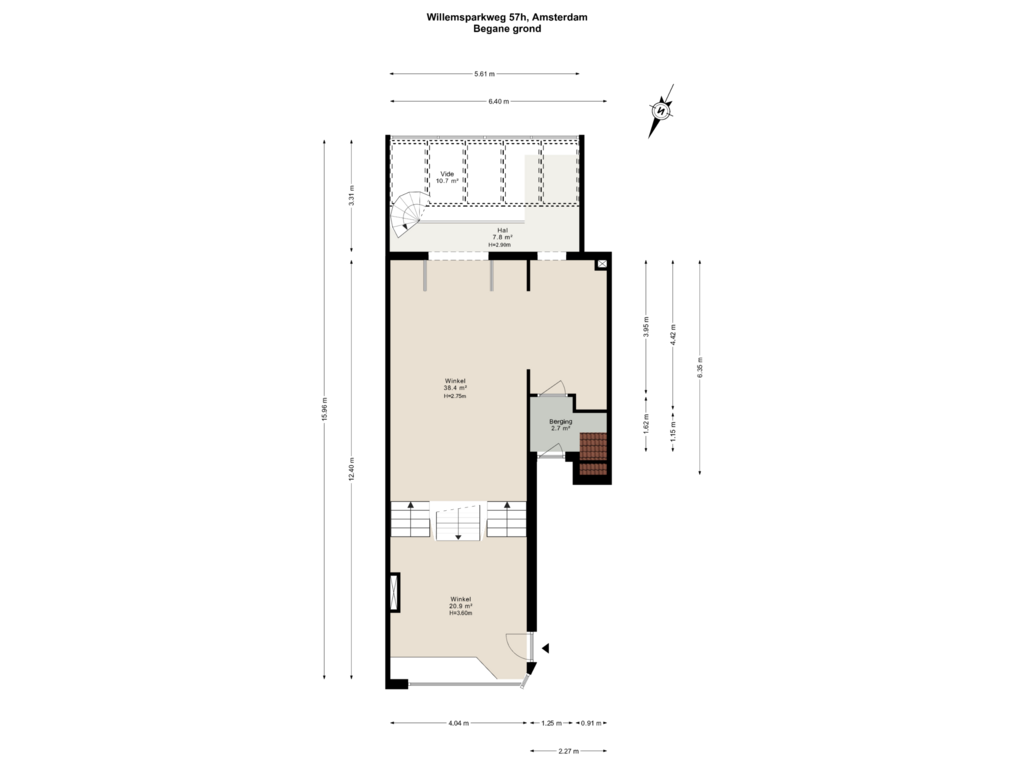 Bekijk plattegrond van Begane grond van Willemsparkweg 57-H