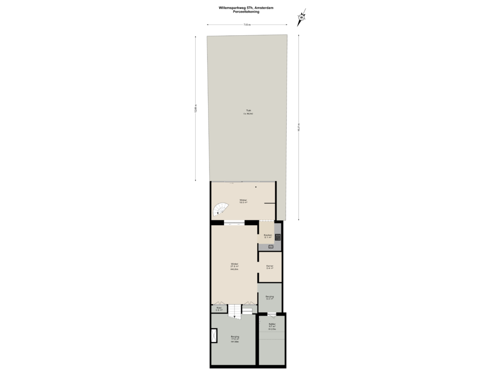 Bekijk plattegrond van Perceeltekening van Willemsparkweg 57-H