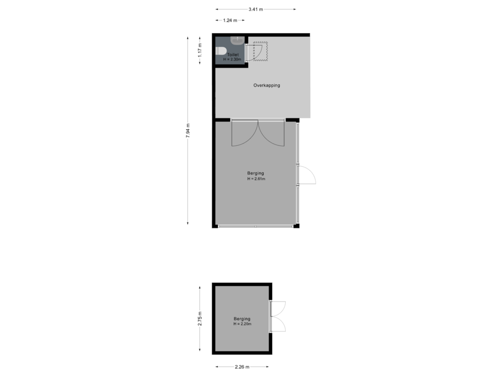 Bekijk plattegrond van Berging van Balistraat 23