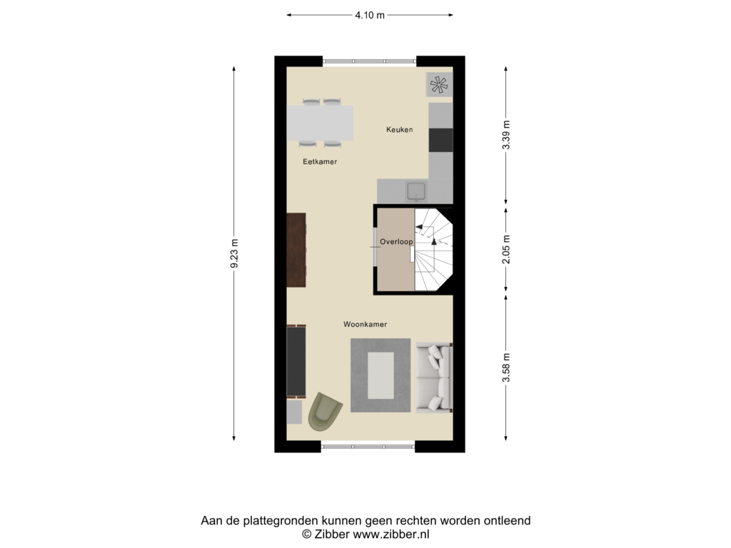 Bekijk plattegrond van Eerste Verdieping van Dunantstraat 38