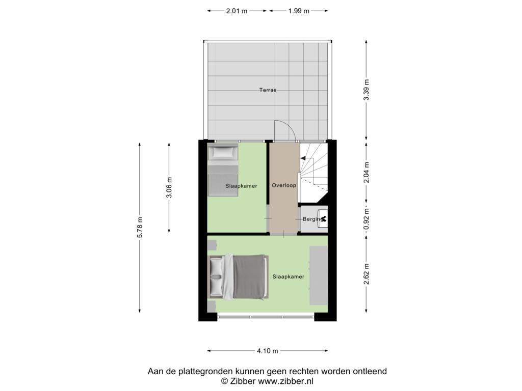 Bekijk plattegrond van Tweede Verdieping van Dunantstraat 38