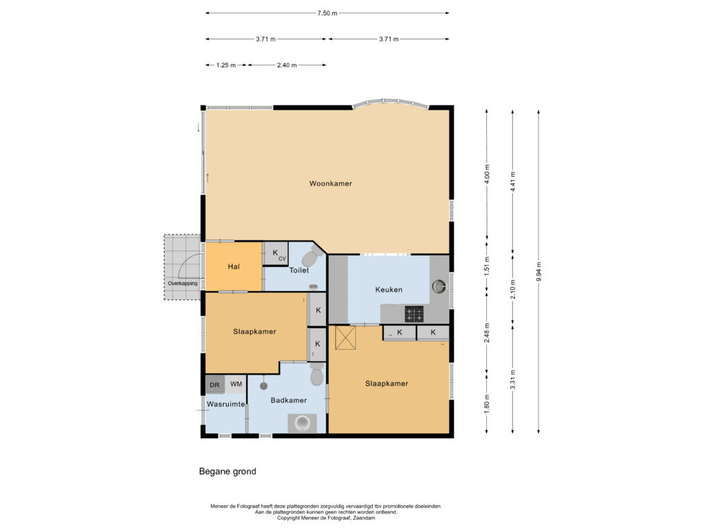 Bekijk plattegrond van Begane grond van Oosterdwarspark 33