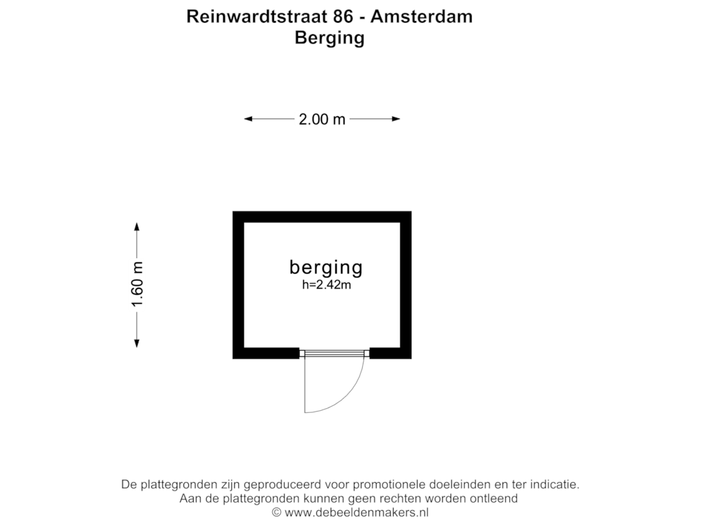 Bekijk plattegrond van BERGING van Reinwardtstraat 86