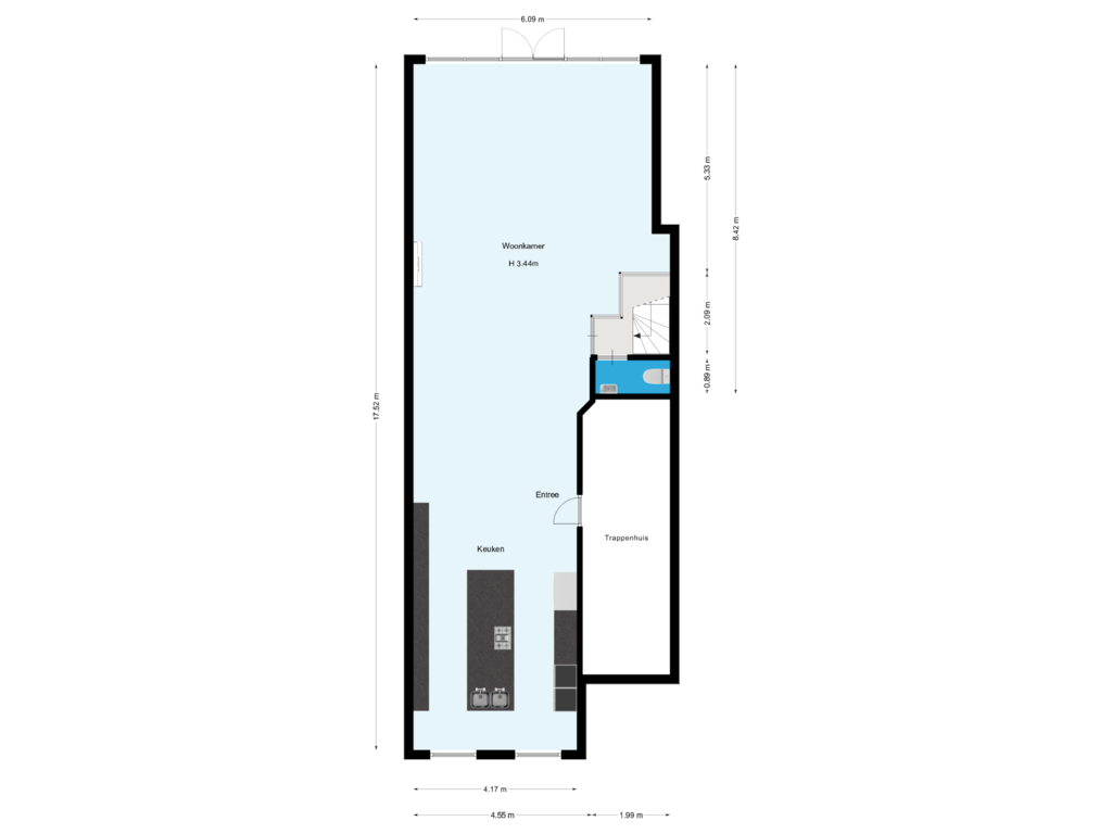 View floorplan of Beletage of Sarphatistraat 82-A