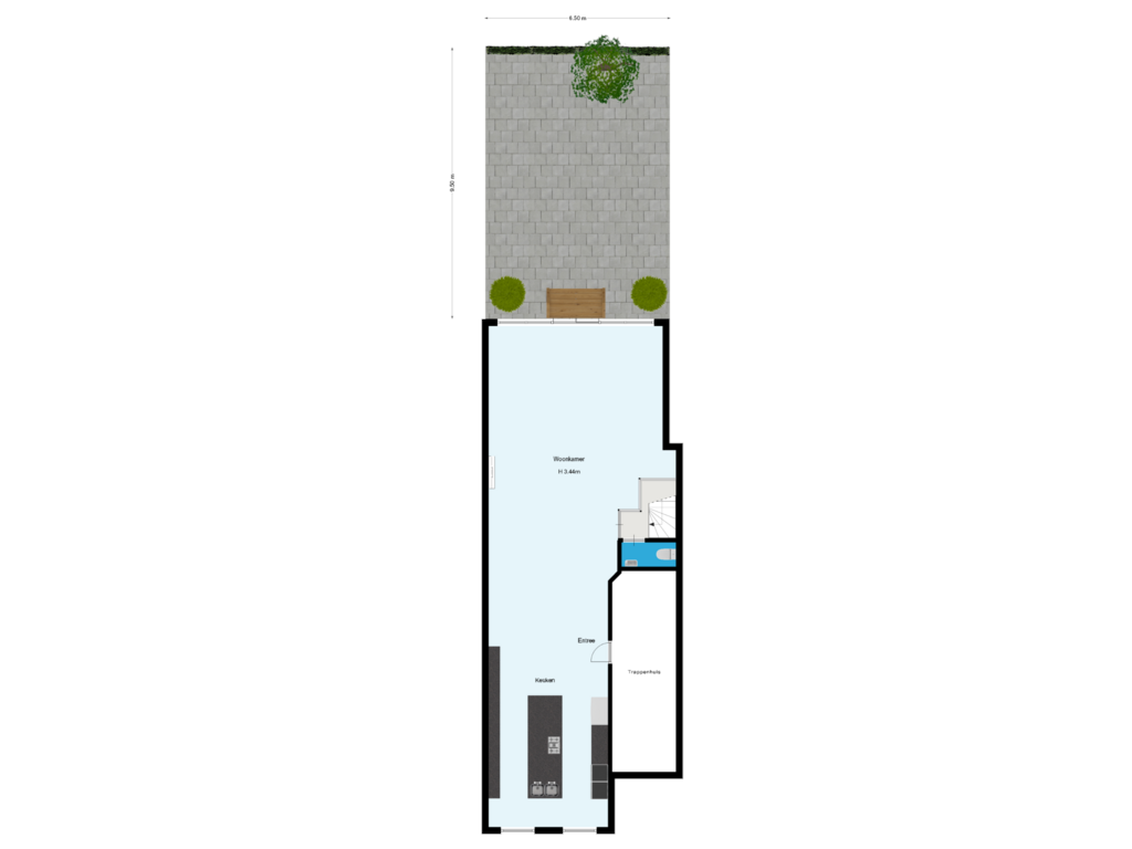 View floorplan of Beletage (copy) of Sarphatistraat 82-A