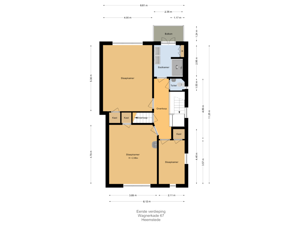 Bekijk plattegrond van Eerste verdieping van Wagnerkade 67