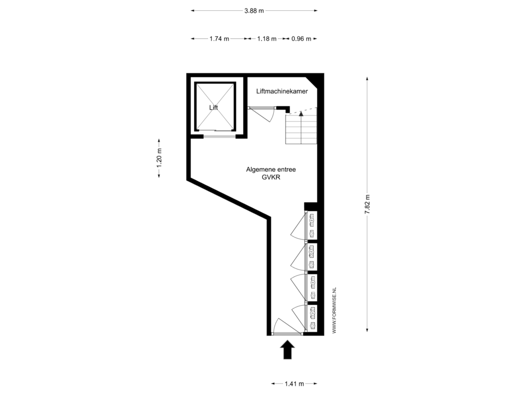 View floorplan of BEGANE GROND of Frans van Mierisstraat 59-D