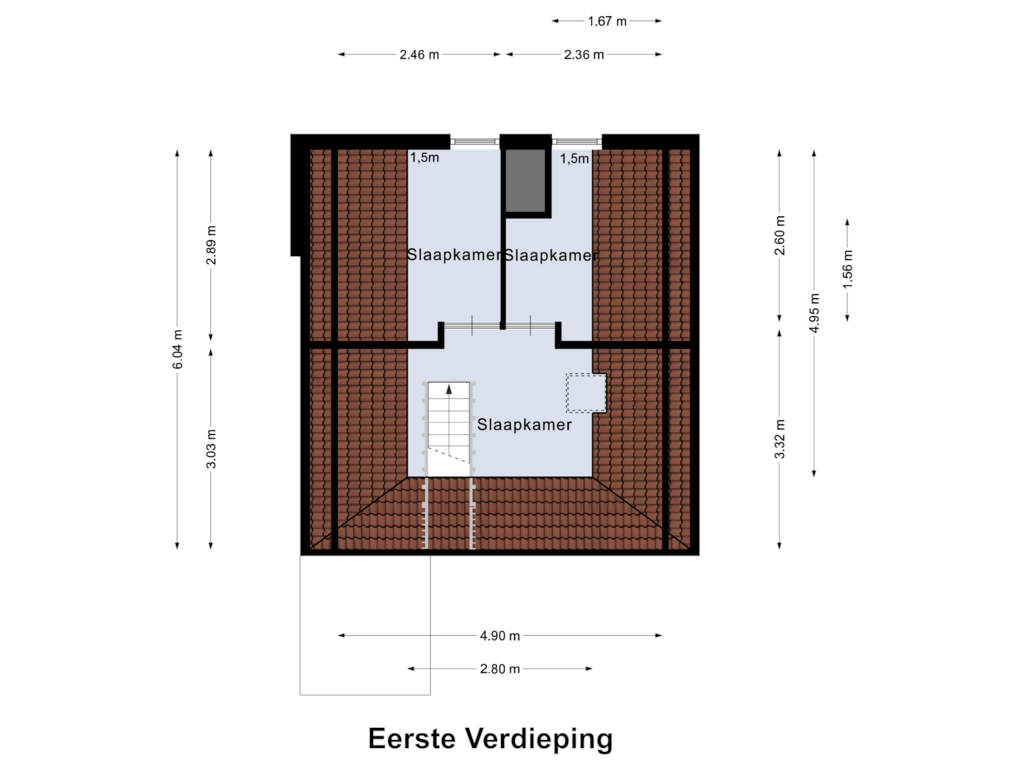 View floorplan of Eerste Verdieping of Zwembadweg 2-BG2