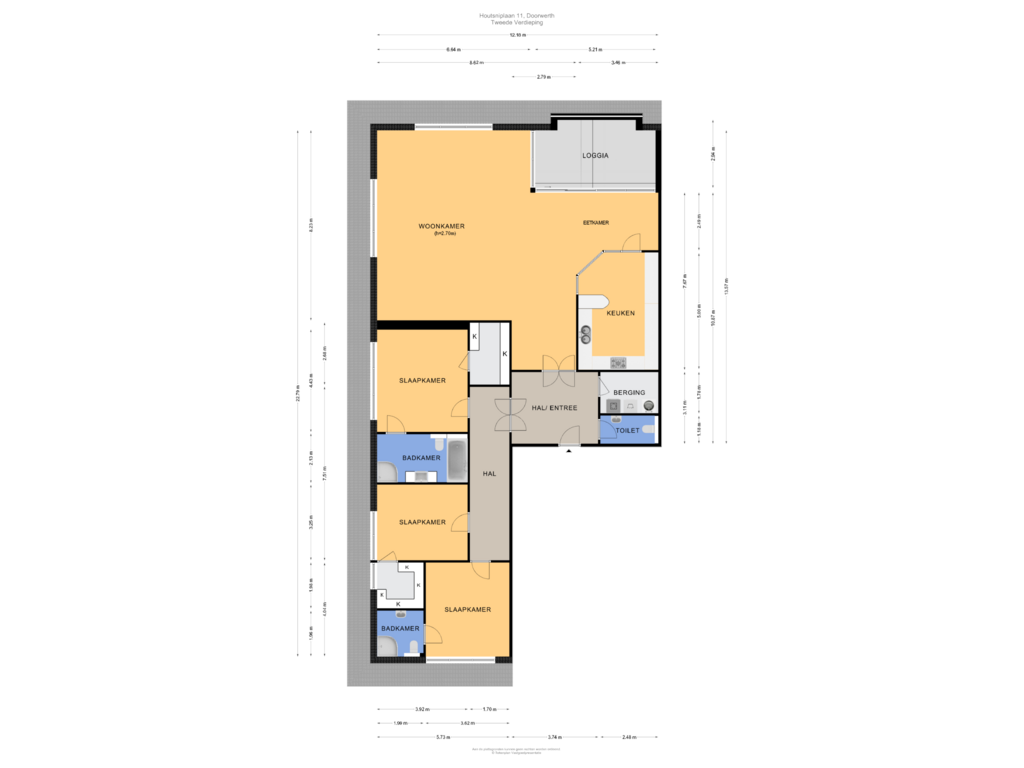 Bekijk plattegrond van Tweede Verdieping van Houtsniplaan 11