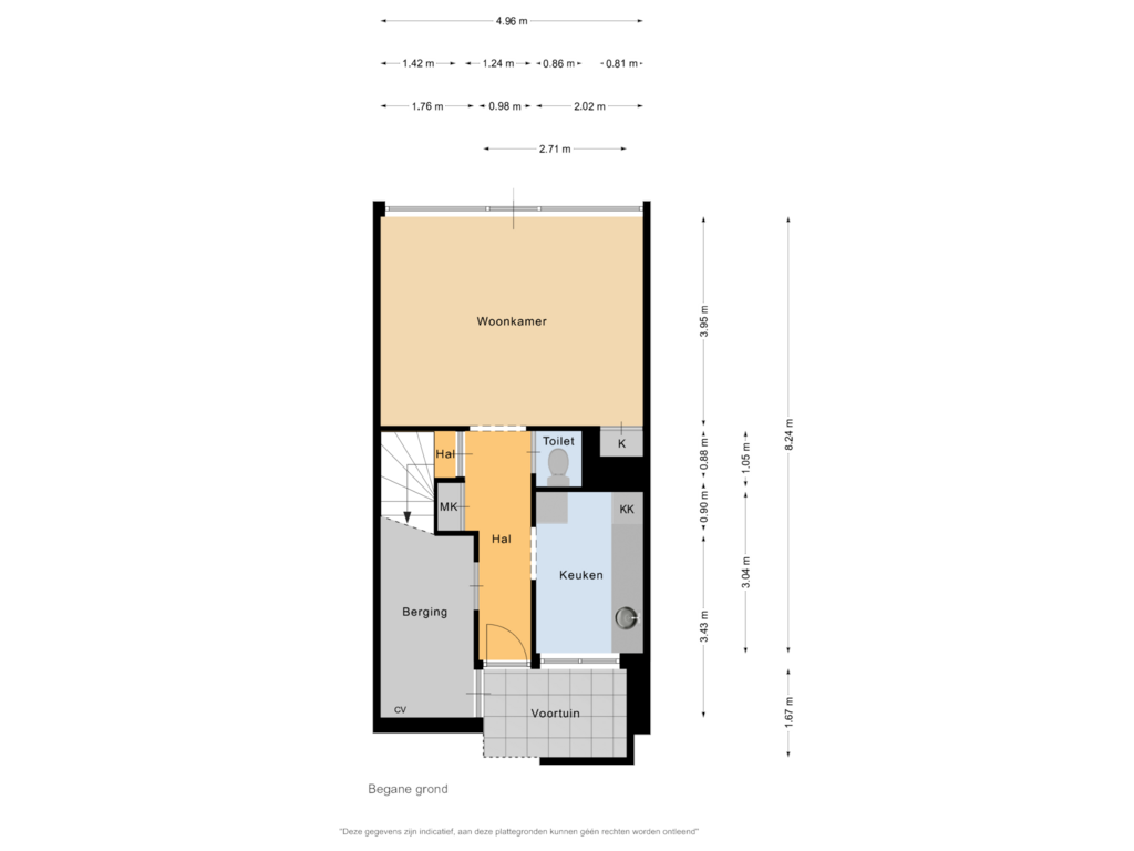 Bekijk plattegrond van Begane grond van Linnaeusstraat 80