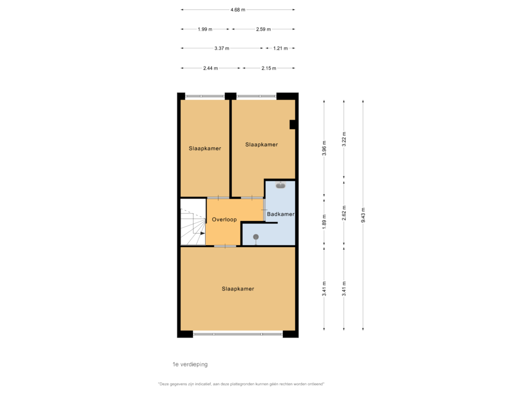 Bekijk plattegrond van 1e verdieping van Linnaeusstraat 80