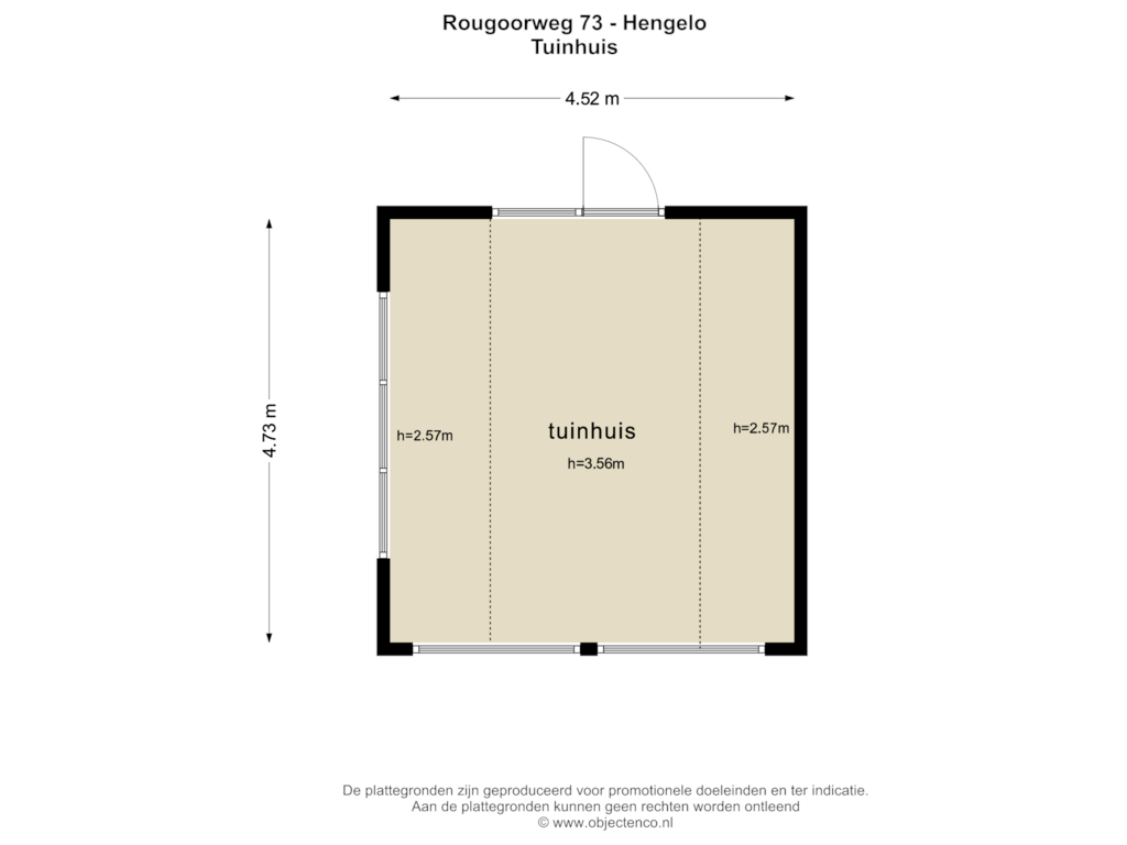 Bekijk plattegrond van Tuinhuis van Rougoorweg 73