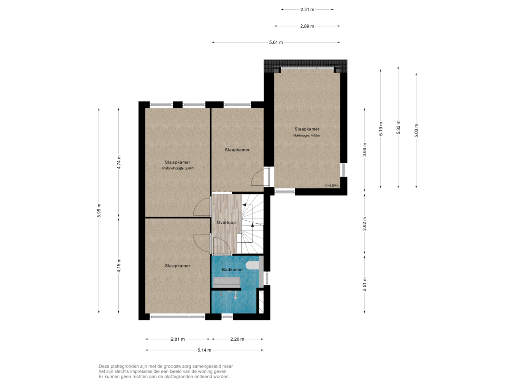 View floorplan of 1e Verdieping of Platostraat 30