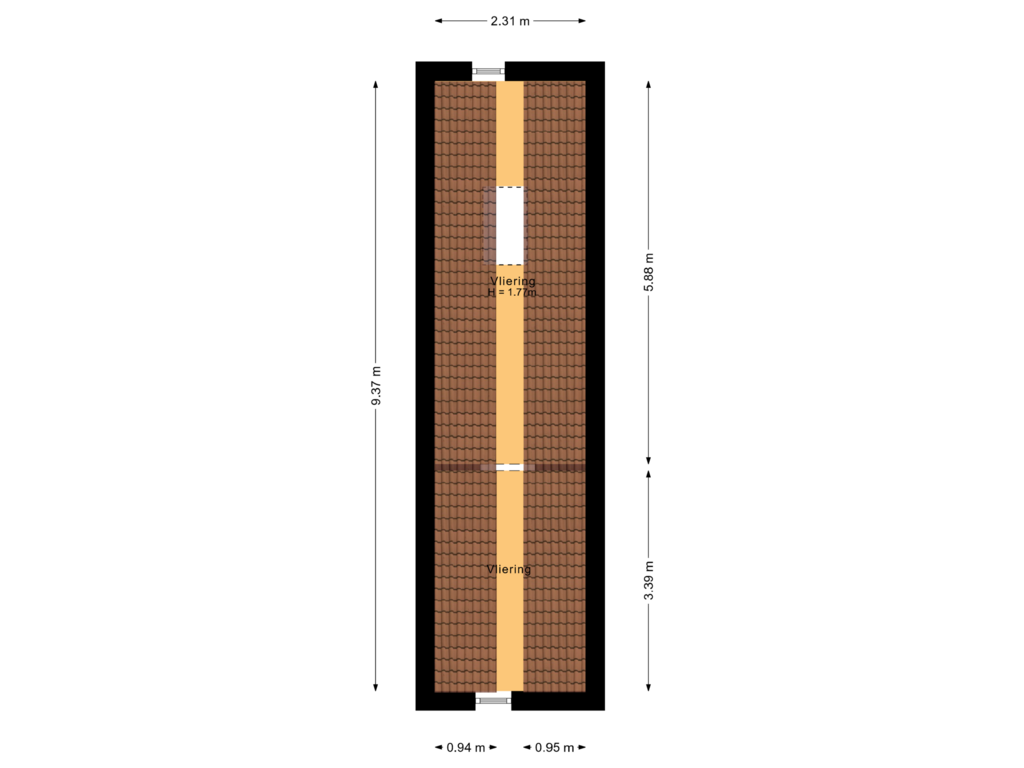 View floorplan of Vliering of De Gaullesingel 76