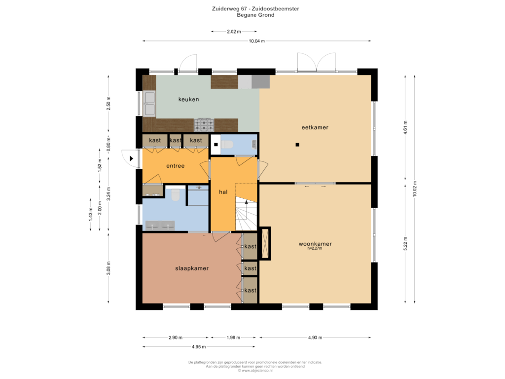 View floorplan of BEGANE GROND of Zuiderweg 67