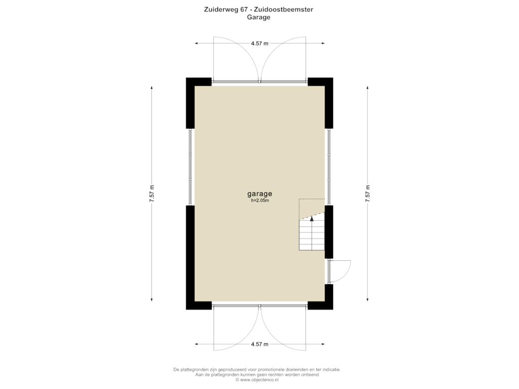 View floorplan of GARAGE of Zuiderweg 67