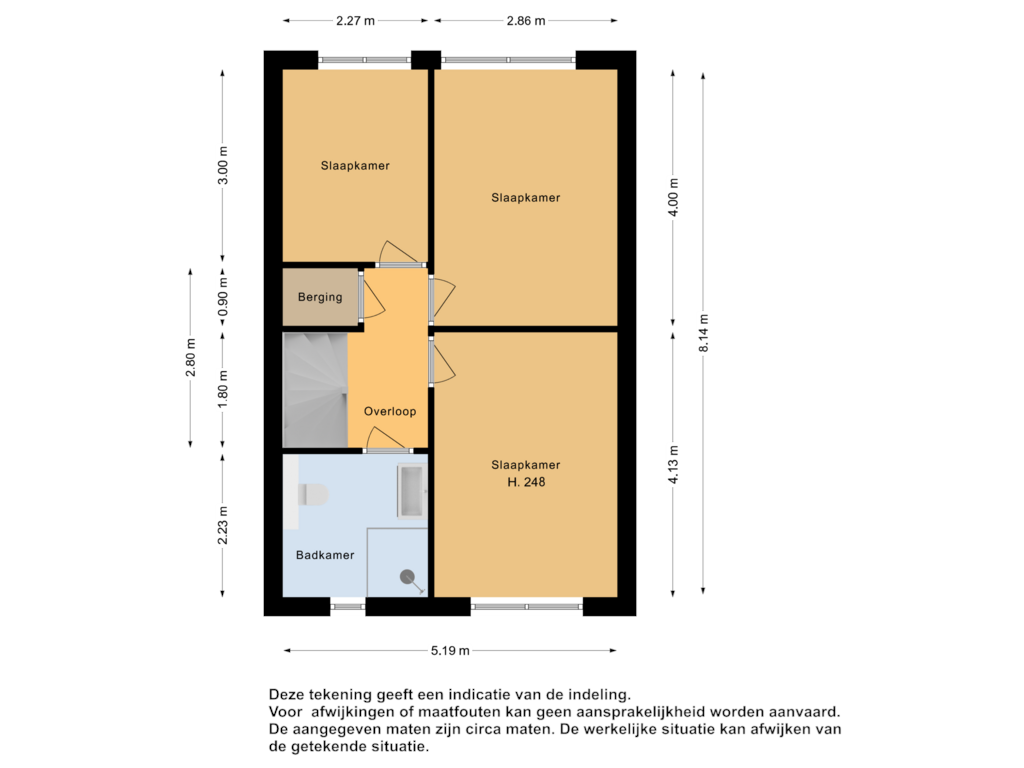 Bekijk plattegrond van Eerste verdieping van Dubloen 73