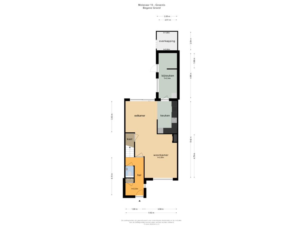 Bekijk plattegrond van BEGANE GROND van Molenaar 15