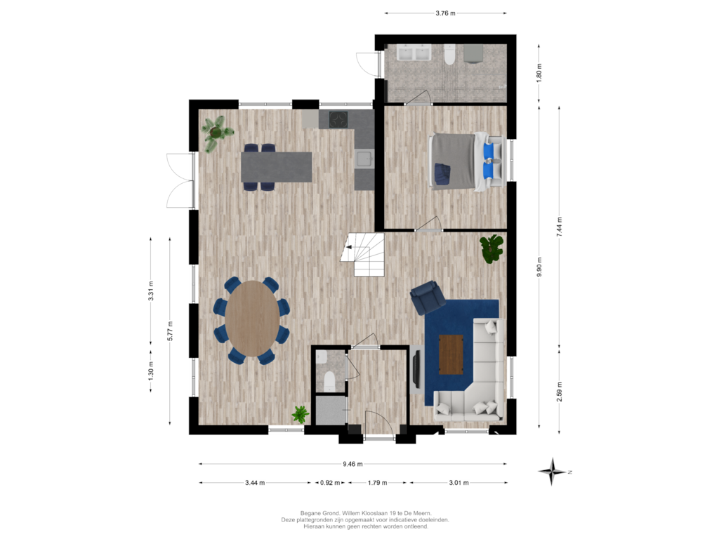 Bekijk plattegrond van Begane Grond - Optie 1 van Willem Klooslaan 19