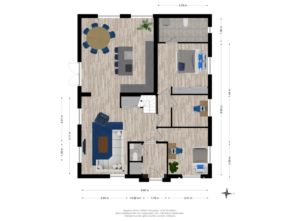 Bekijk plattegrond van Begane Grond - Optie 2 van Willem Klooslaan 19