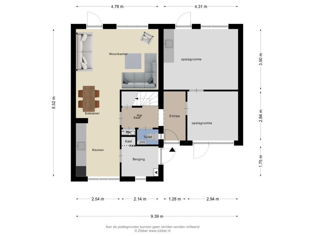 View floorplan of Begane Grond of Roodstaart 4