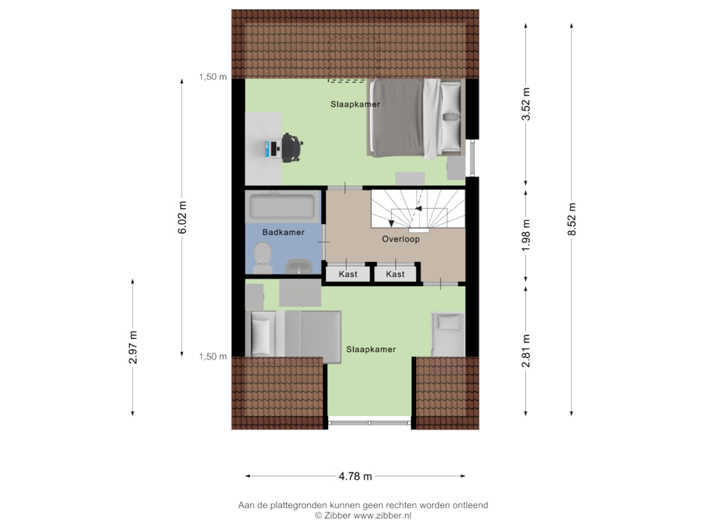 View floorplan of Eerste Verdieping of Roodstaart 4