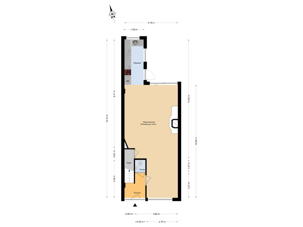 View floorplan of Begane grond of Galileistraat 74