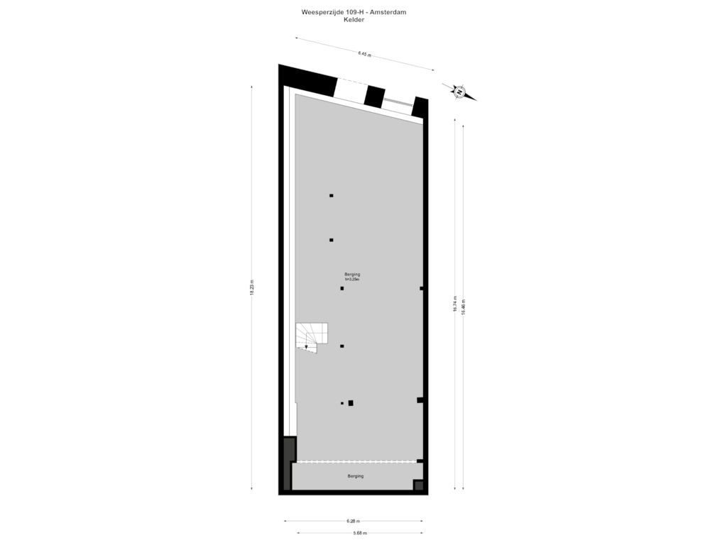 View floorplan of Kelder of Weesperzijde 109-H